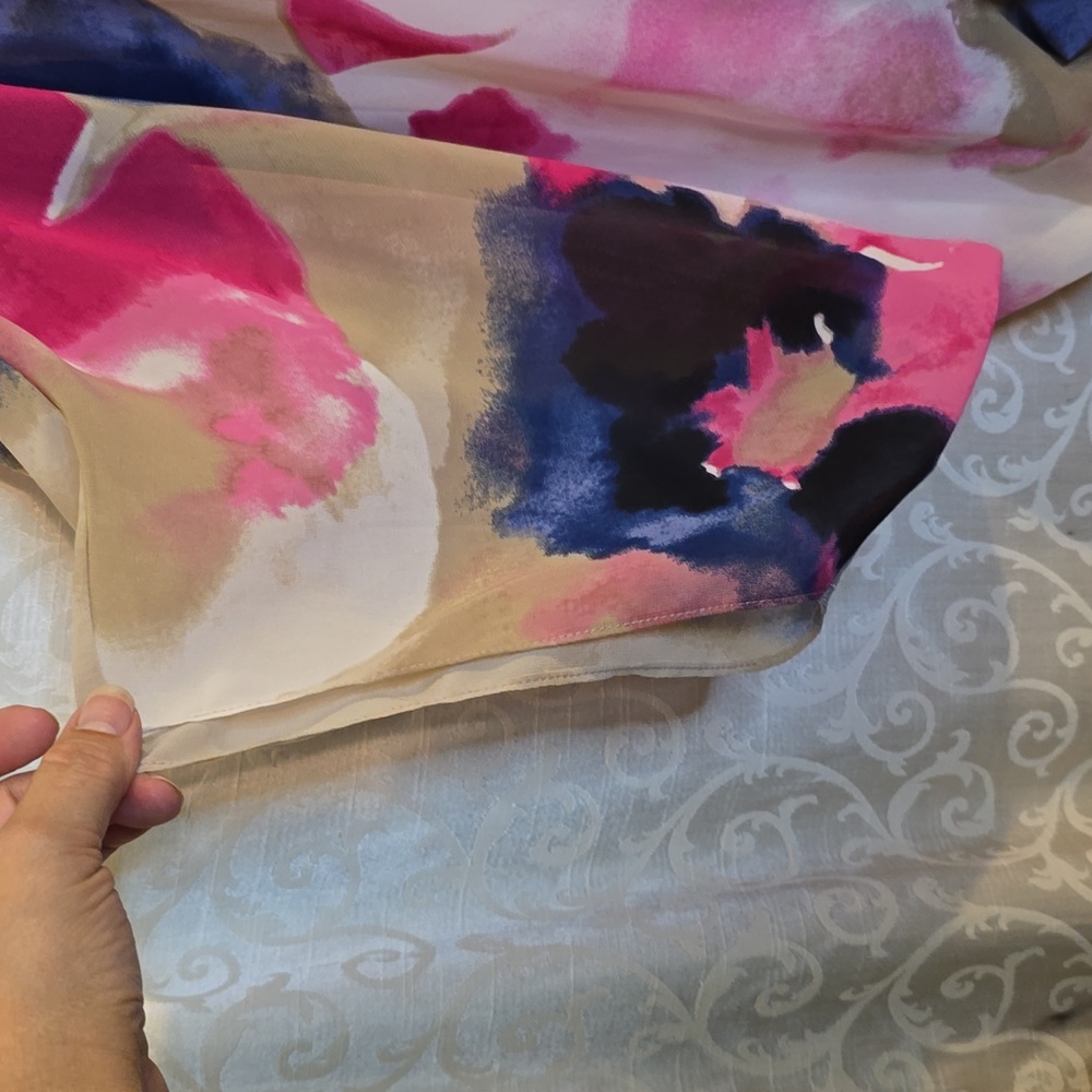 Alfani Pink and Blue Floral Blouse - Picture 3 of 6